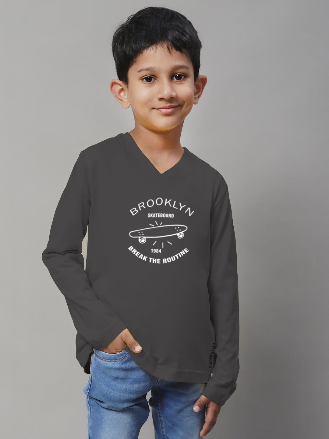 Boys Brooklyn Full Sleeves Printed T-Shirt - Friskers