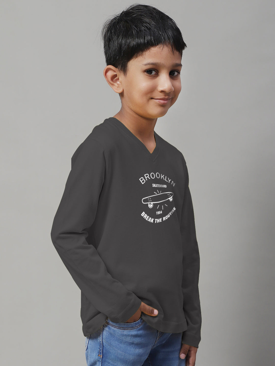 Boys Brooklyn Full Sleeves Printed T-Shirt - Friskers