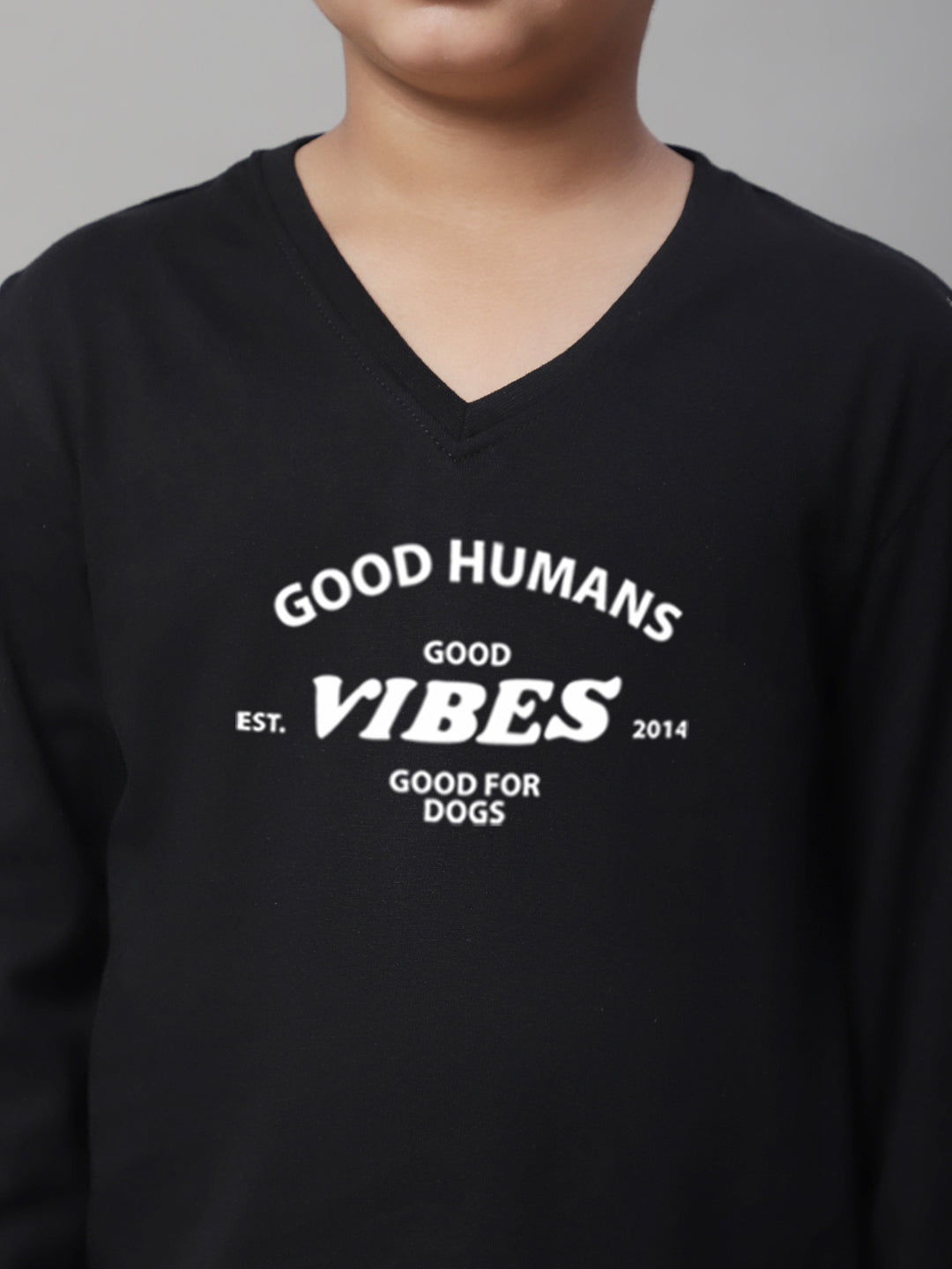 Boys Good Vibes Full Sleeves Printed T-Shirt - Friskers