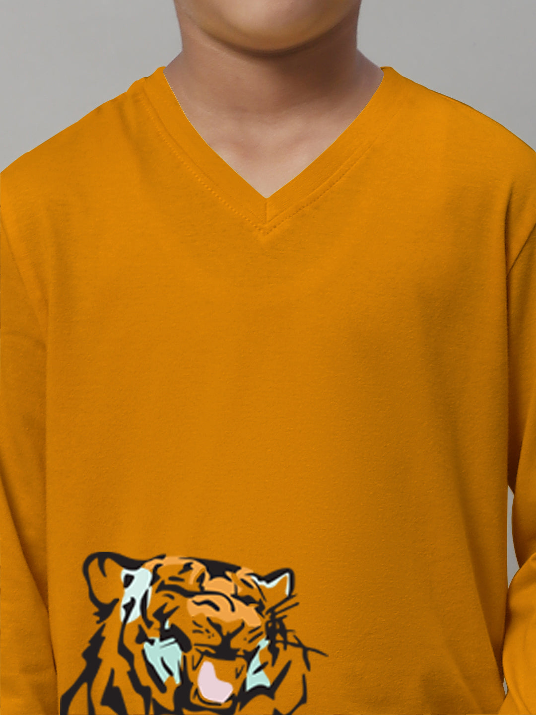 Boys Tiger Full Sleeves Printed T-Shirt - Friskers