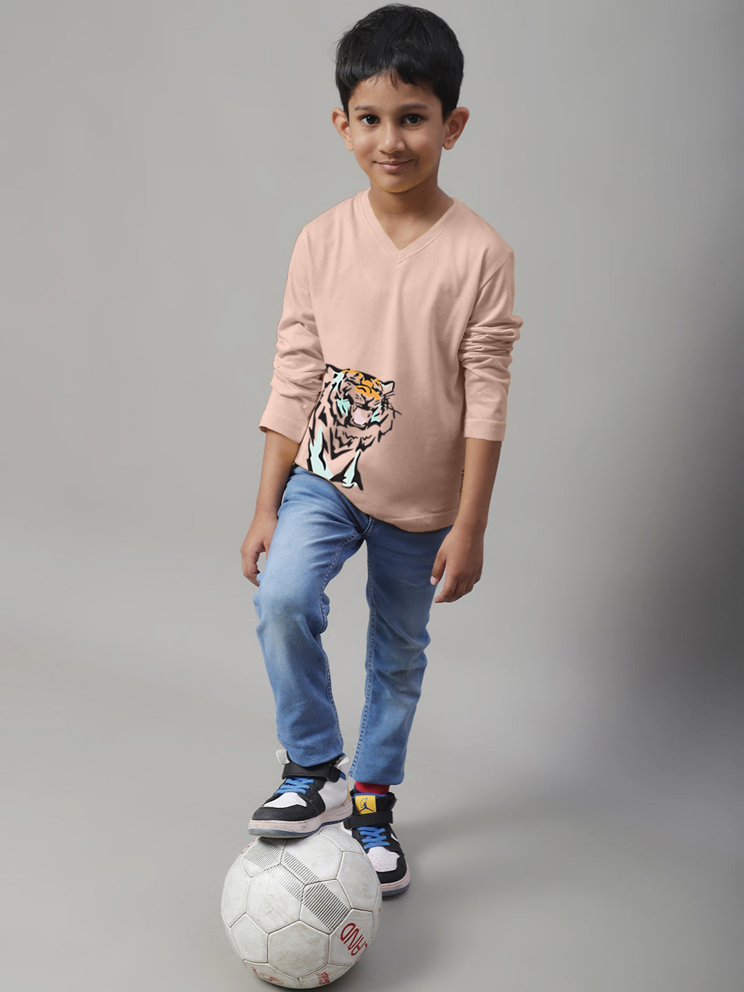 Boys Tiger Full Sleeves Printed T-Shirt - Friskers