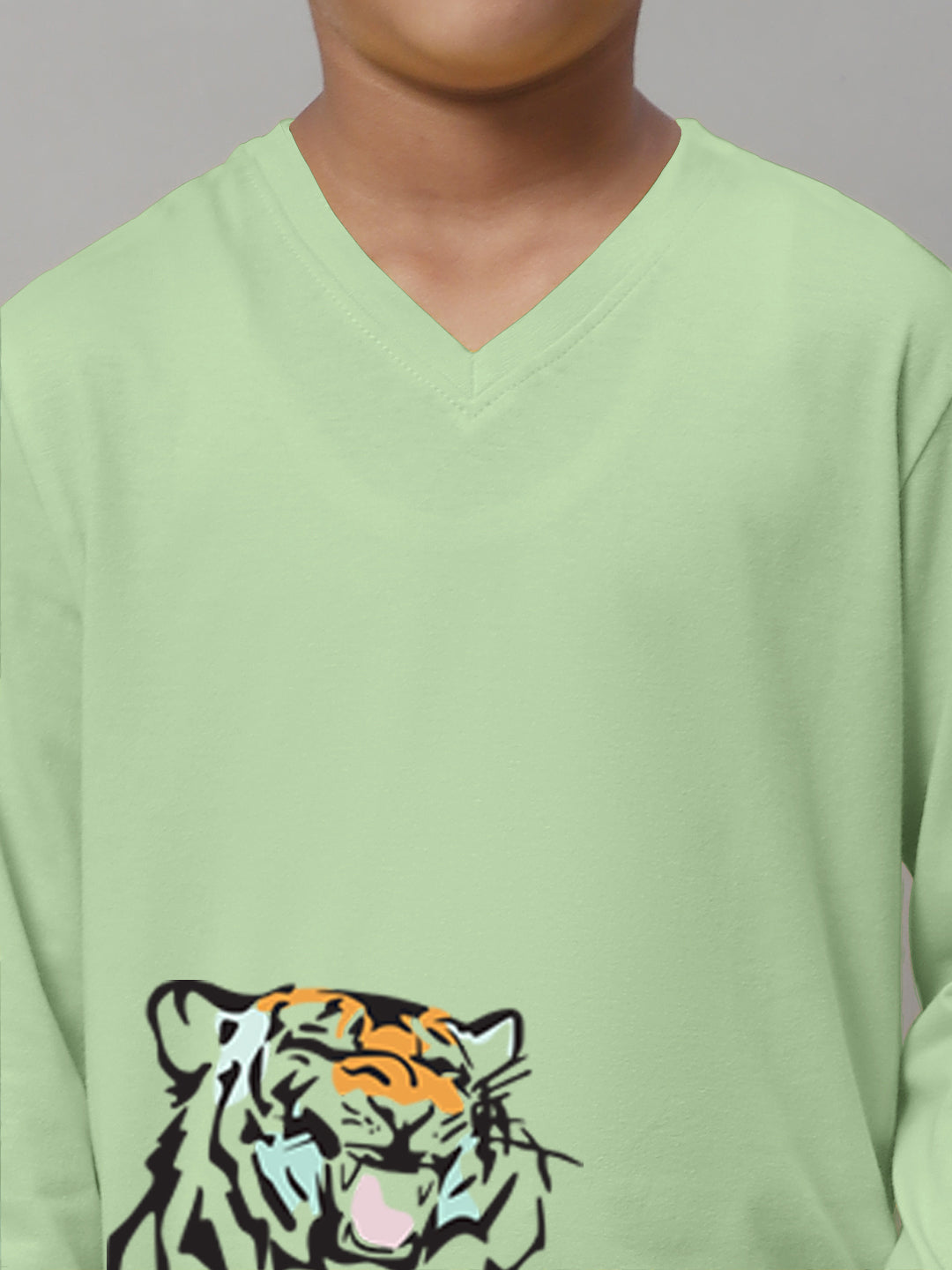 Boys Tiger Full Sleeves Printed T-Shirt - Friskers