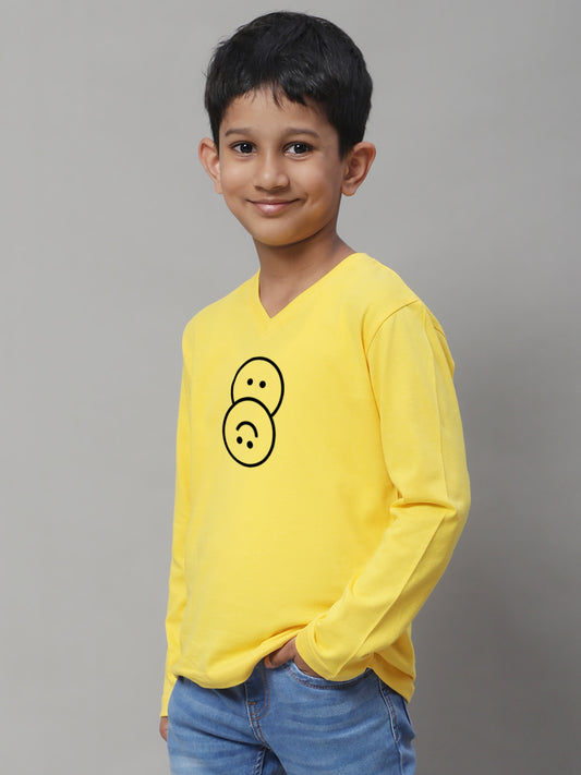 Boys Smiley Full Sleeves Printed T-Shirt - Friskers