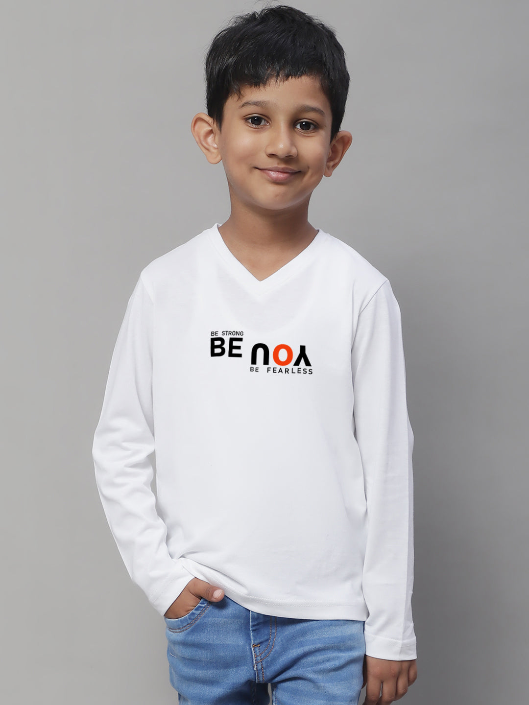 Boys Be You Full Sleeves Printed T-Shirt - Friskers