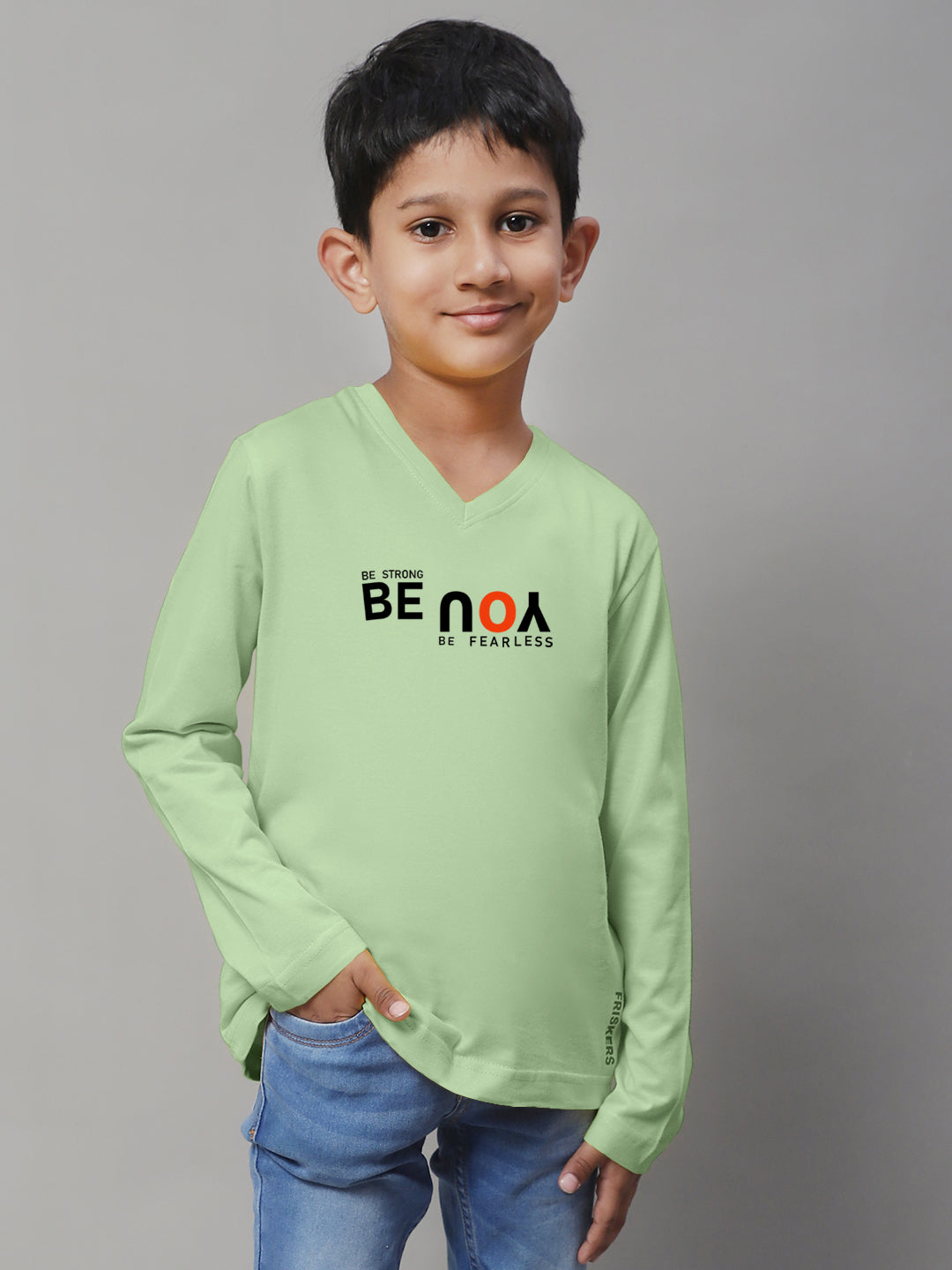 Boys Be You Full Sleeves Printed T-Shirt - Friskers