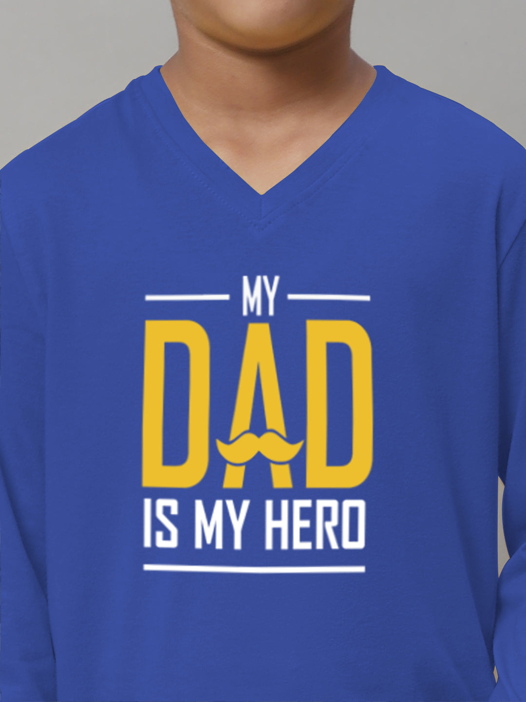 Boys My Dad Is My Hero Full Sleeves Printed T-Shirt - Friskers