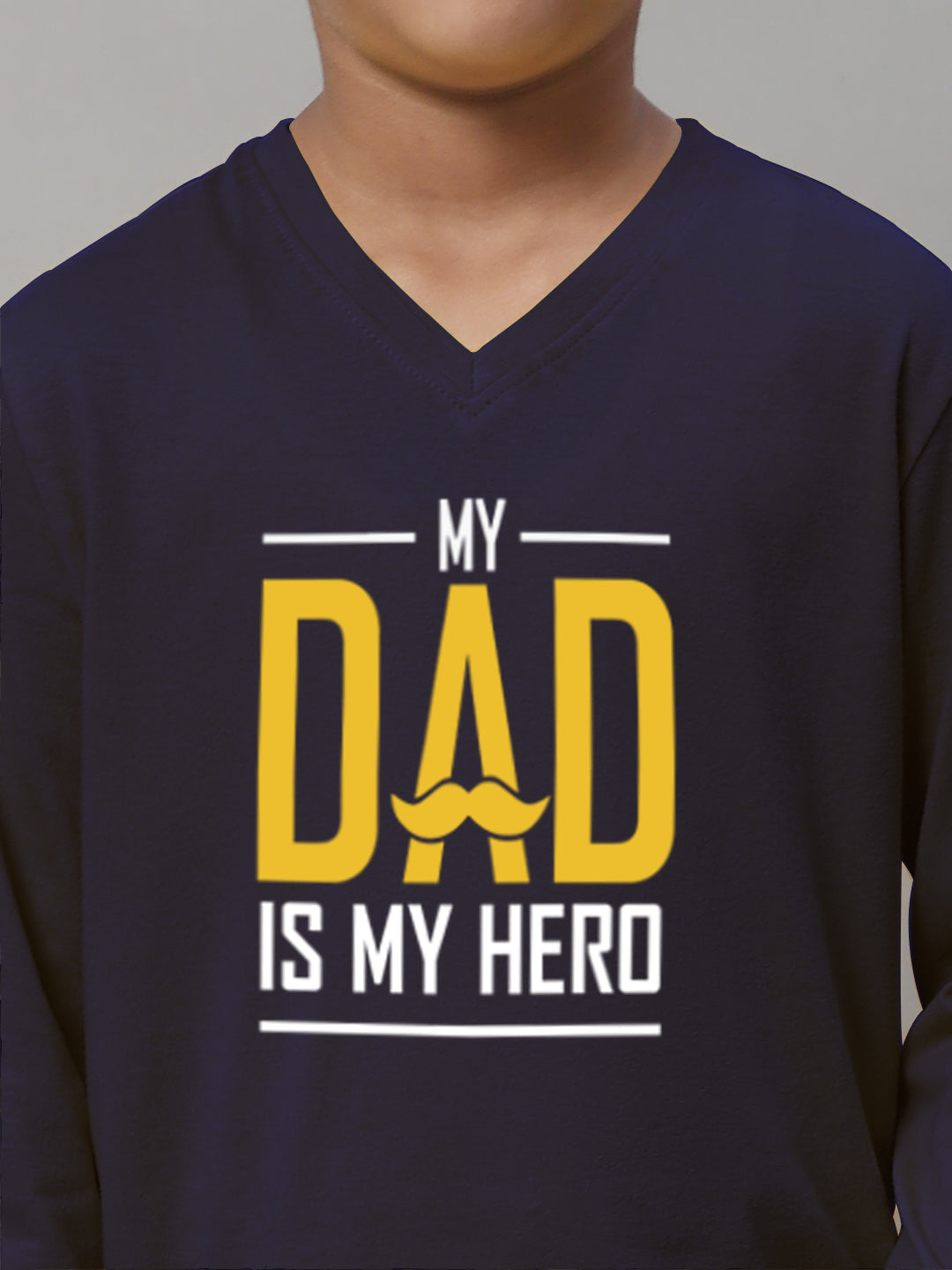 Boys My Dad Is My Hero Full Sleeves Printed T-Shirt - Friskers