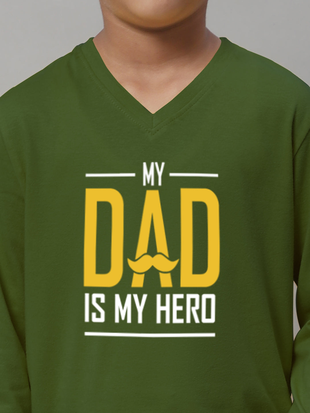 Boys My Dad Is My Hero Full Sleeves Printed T-Shirt - Friskers