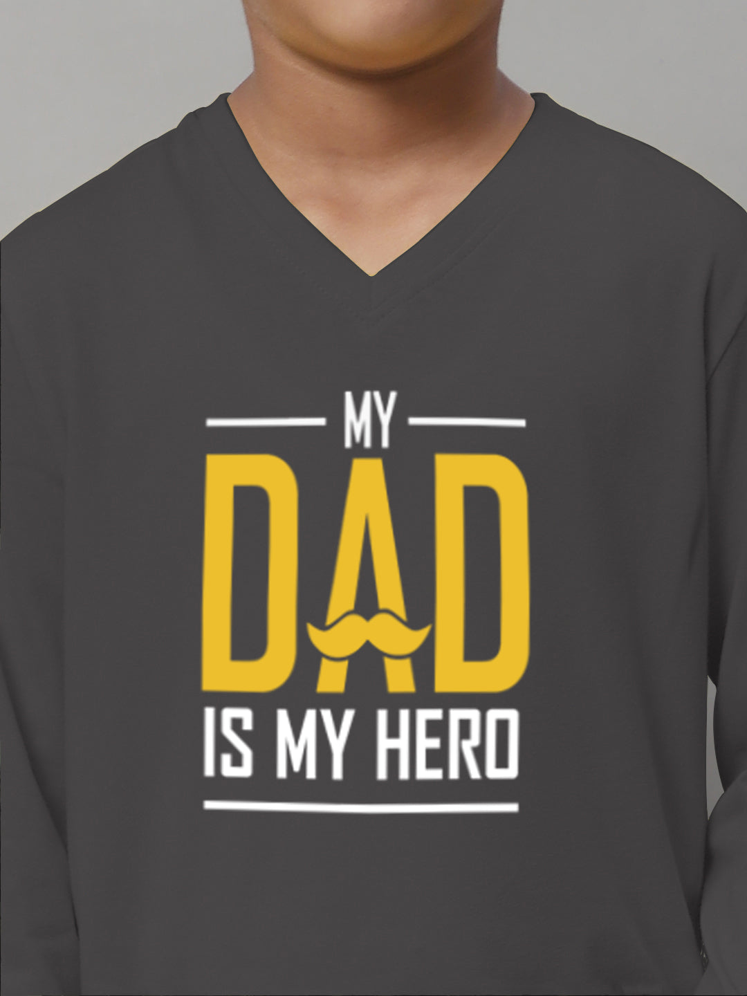 Boys My Dad Is My Hero Full Sleeves Printed T-Shirt - Friskers