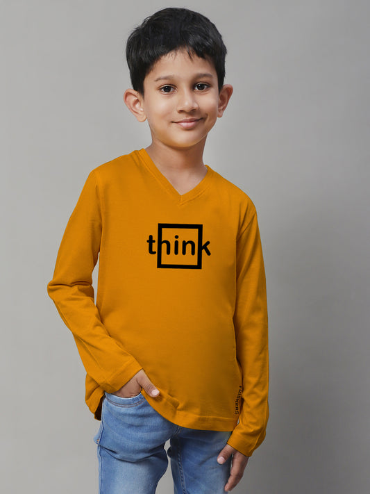 Boys Think Full Sleeves Printed T-Shirt - Friskers