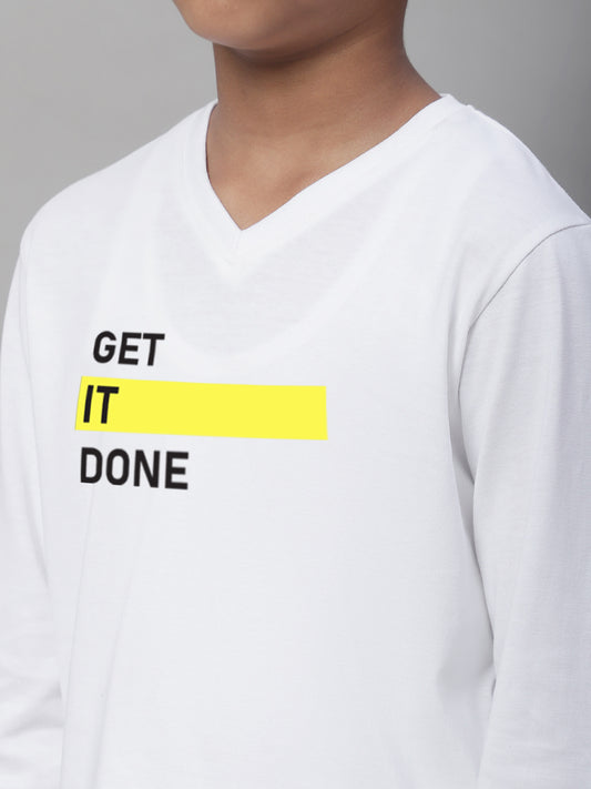 Boys Get It Done Full Sleeves Printed T-Shirt - Friskers