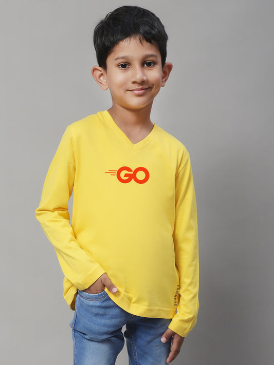 Boys Go Full Sleeves Printed T-Shirt - Friskers