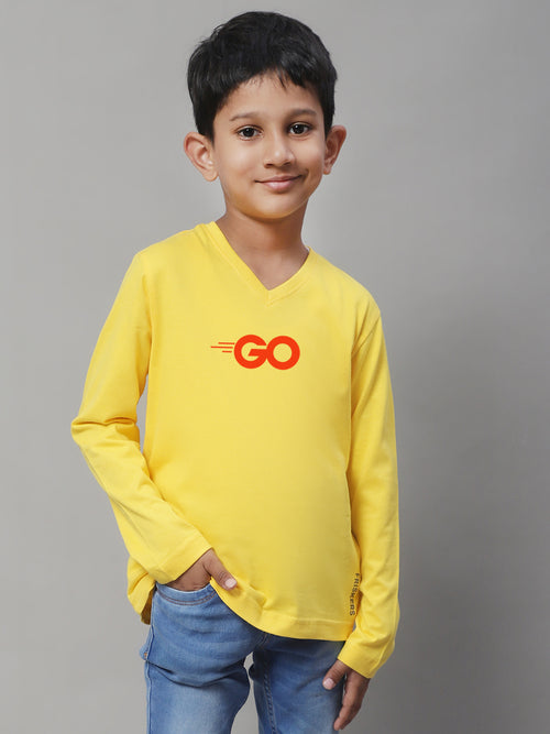 Boys Go Full Sleeves Printed T-Shirt