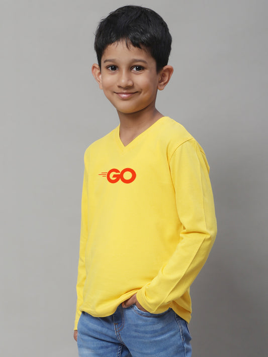 Boys Go Full Sleeves Printed T-Shirt - Friskers