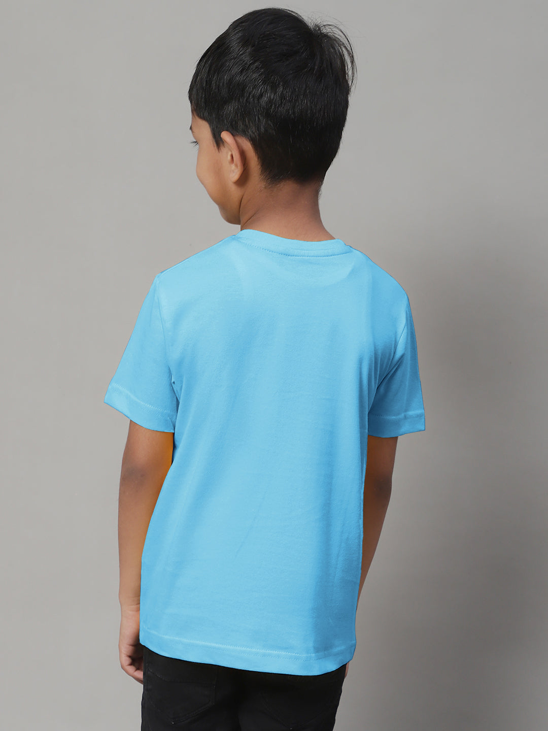 Boys V Neck Solid Pure Cotton 7-8Y T-Shirt - Friskers