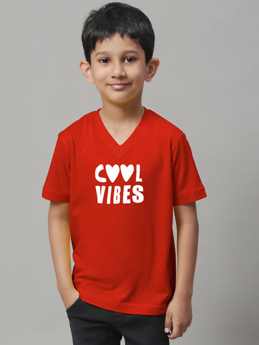 Boys Cool Vibes Half Sleeves Printed T-Shirt - Friskers