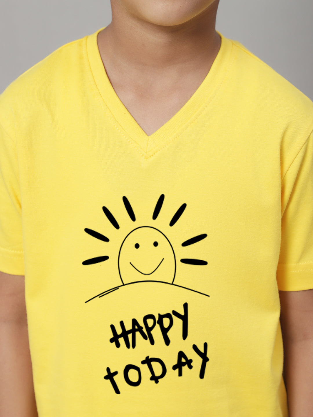 Boys Happy Today Half Sleeves Printed T-Shirt - Friskers