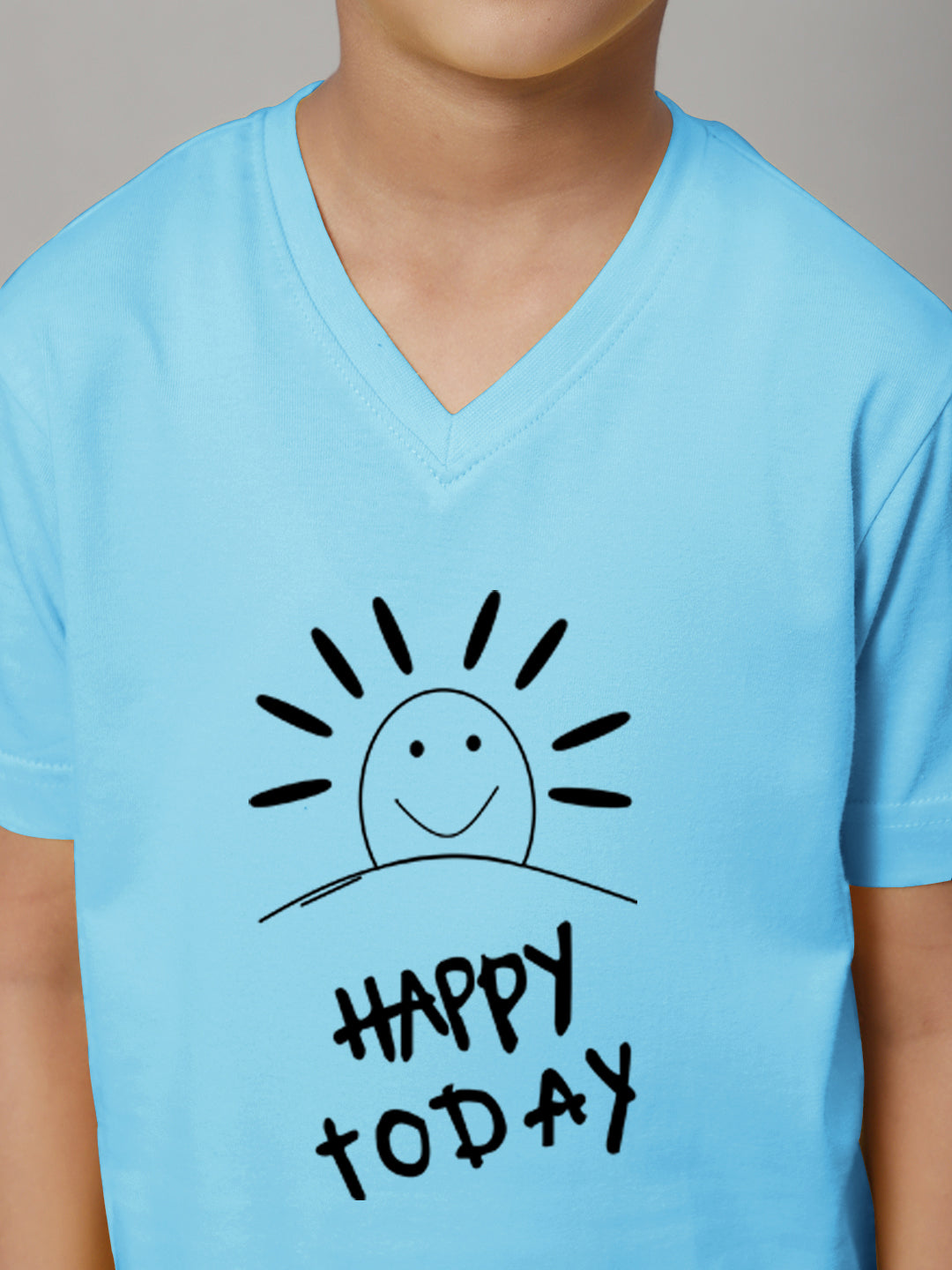 Boys Happy Today Half Sleeves Printed T-Shirt - Friskers