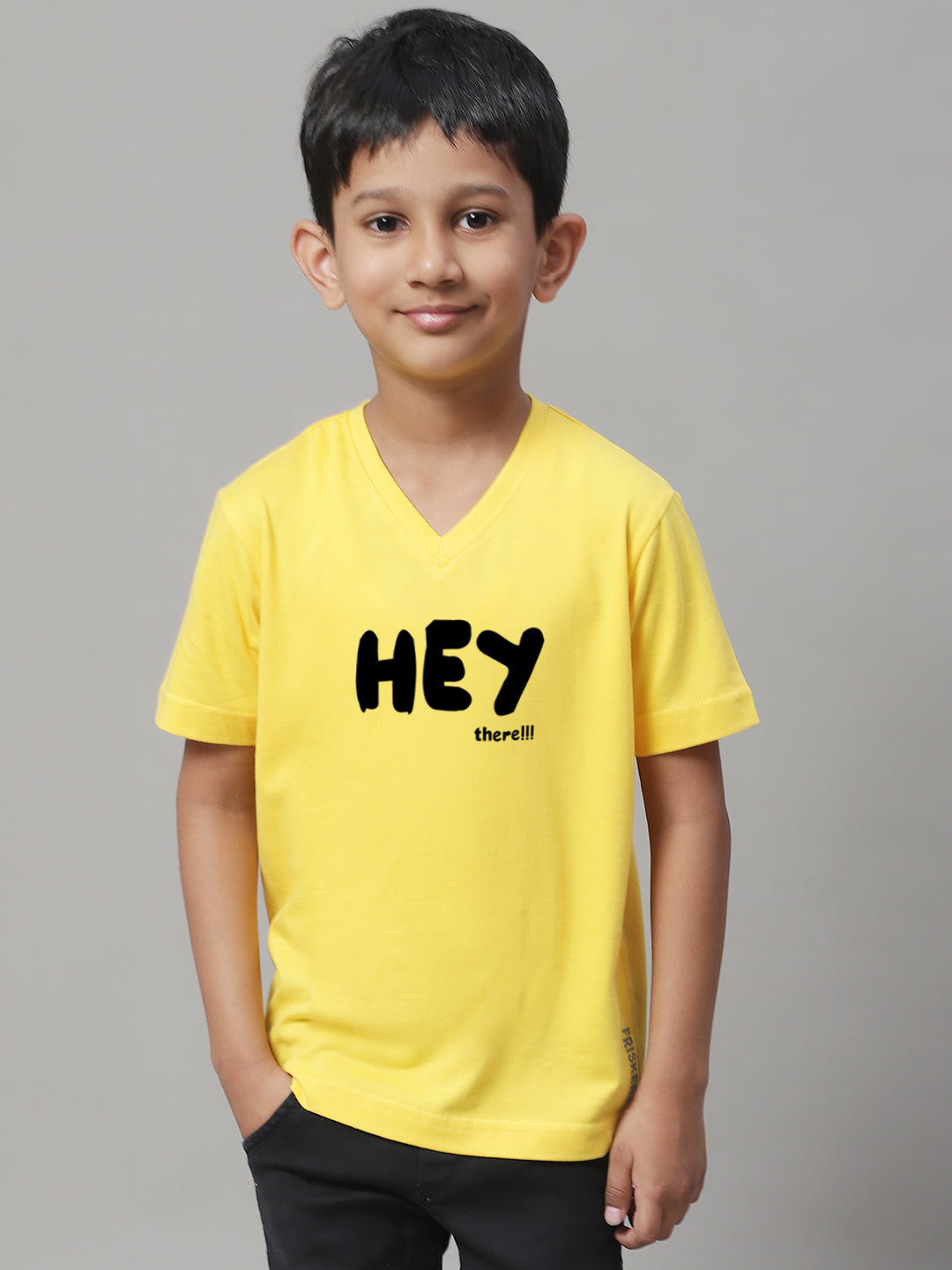 Boys Hey Half Sleeves Printed T-Shirt - Friskers