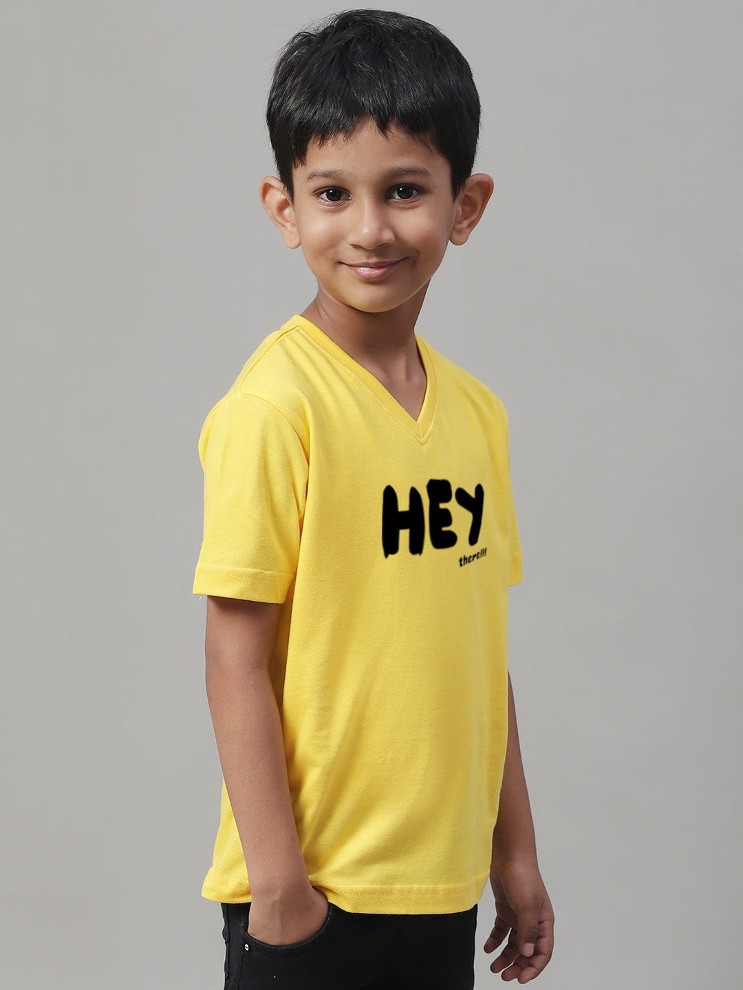 Boys Hey Half Sleeves Printed T-Shirt - Friskers