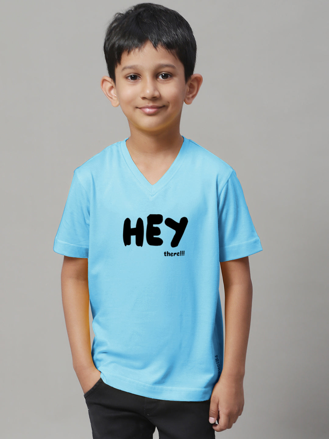 Boys Hey Half Sleeves Printed T-Shirt - Friskers