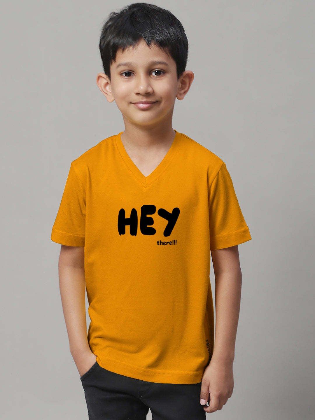 Boys Hey Half Sleeves Printed T-Shirt - Friskers