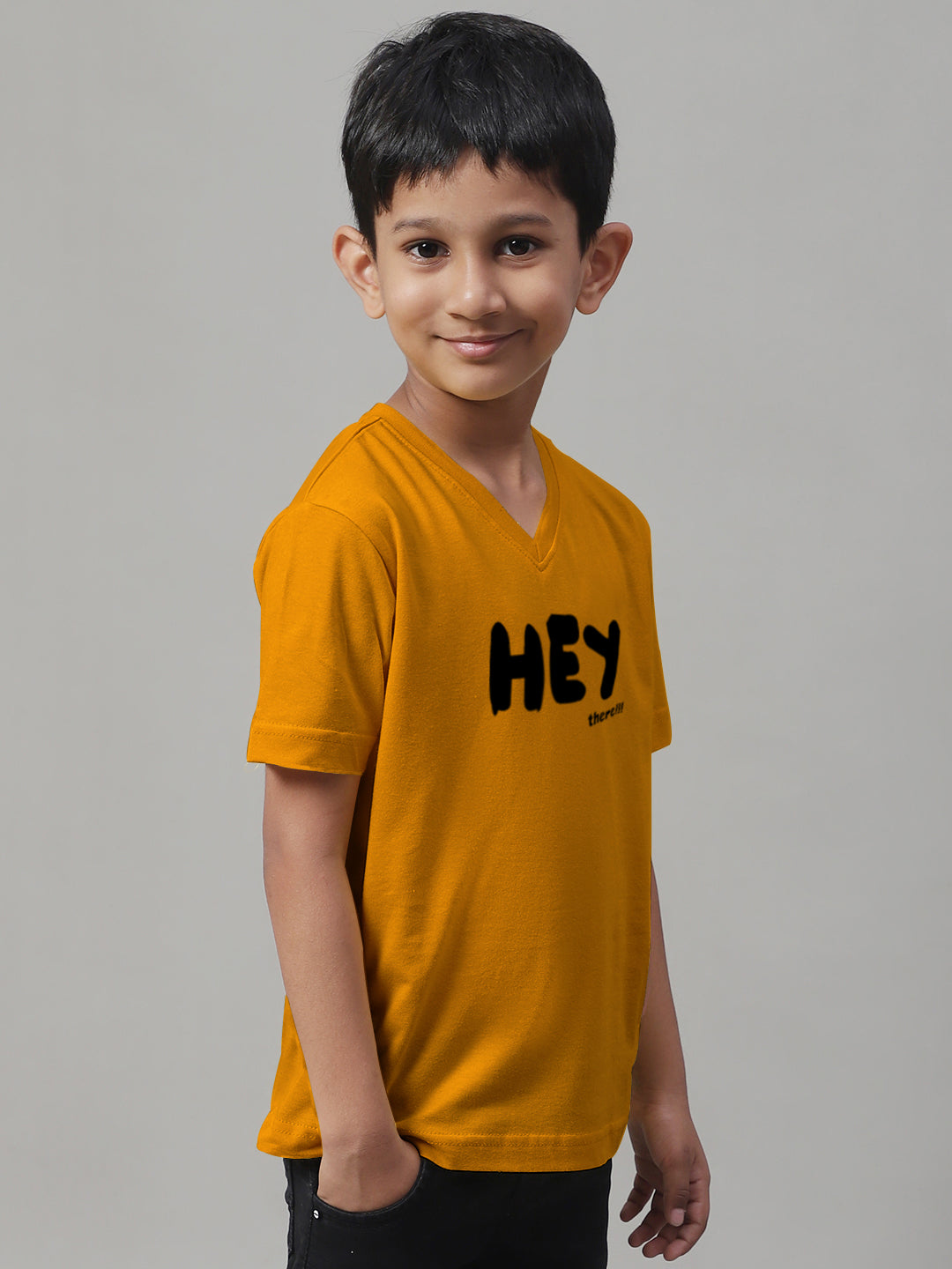 Boys Hey Half Sleeves Printed T-Shirt - Friskers