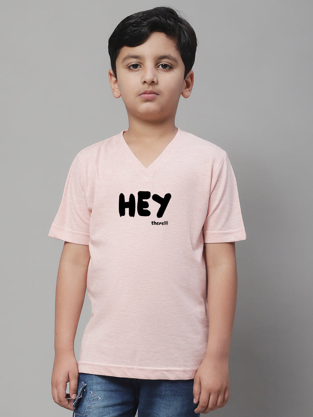 Boys Hey Half Sleeves Printed T-Shirt - Friskers