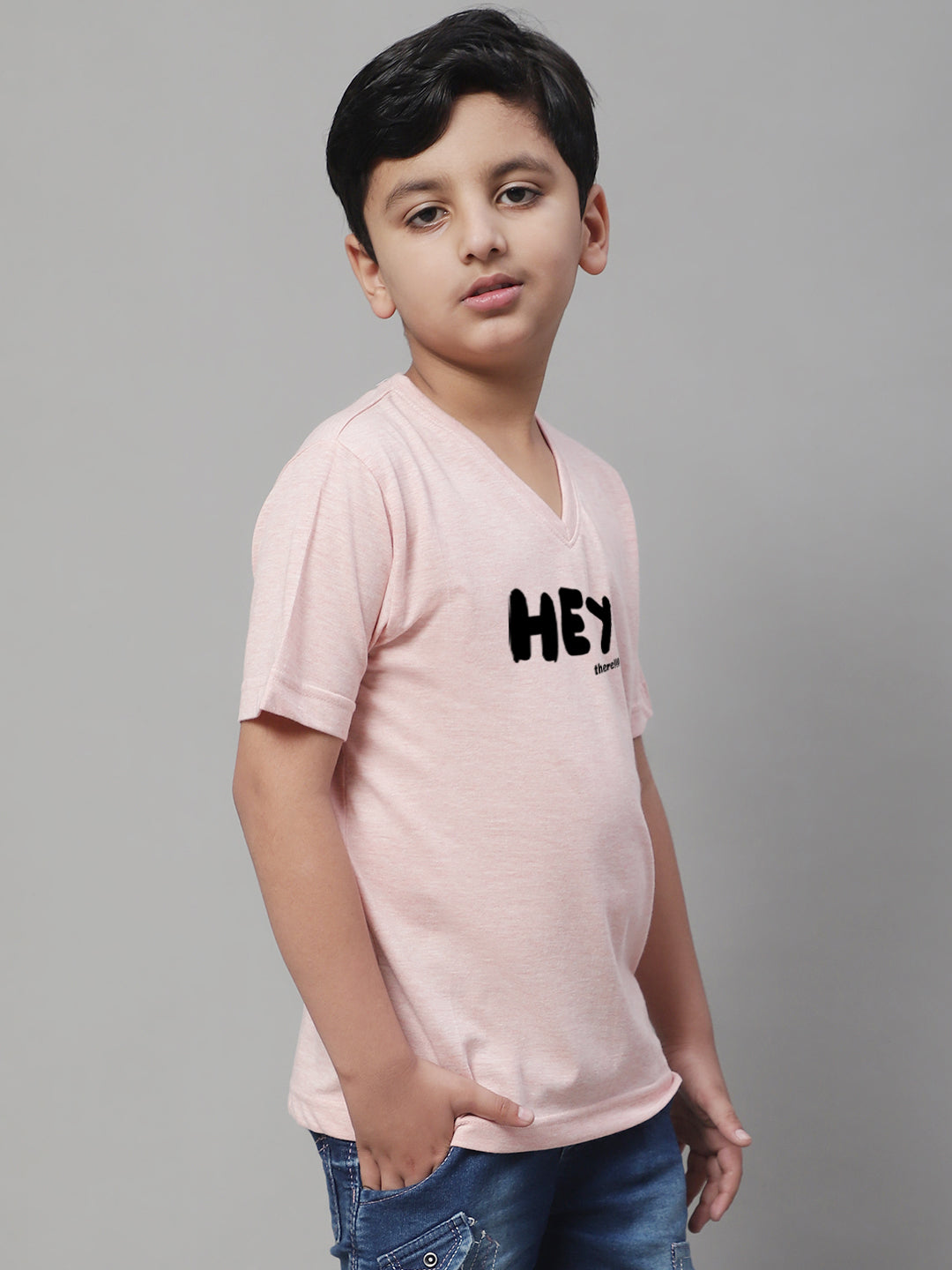 Boys Hey Half Sleeves Printed T-Shirt - Friskers