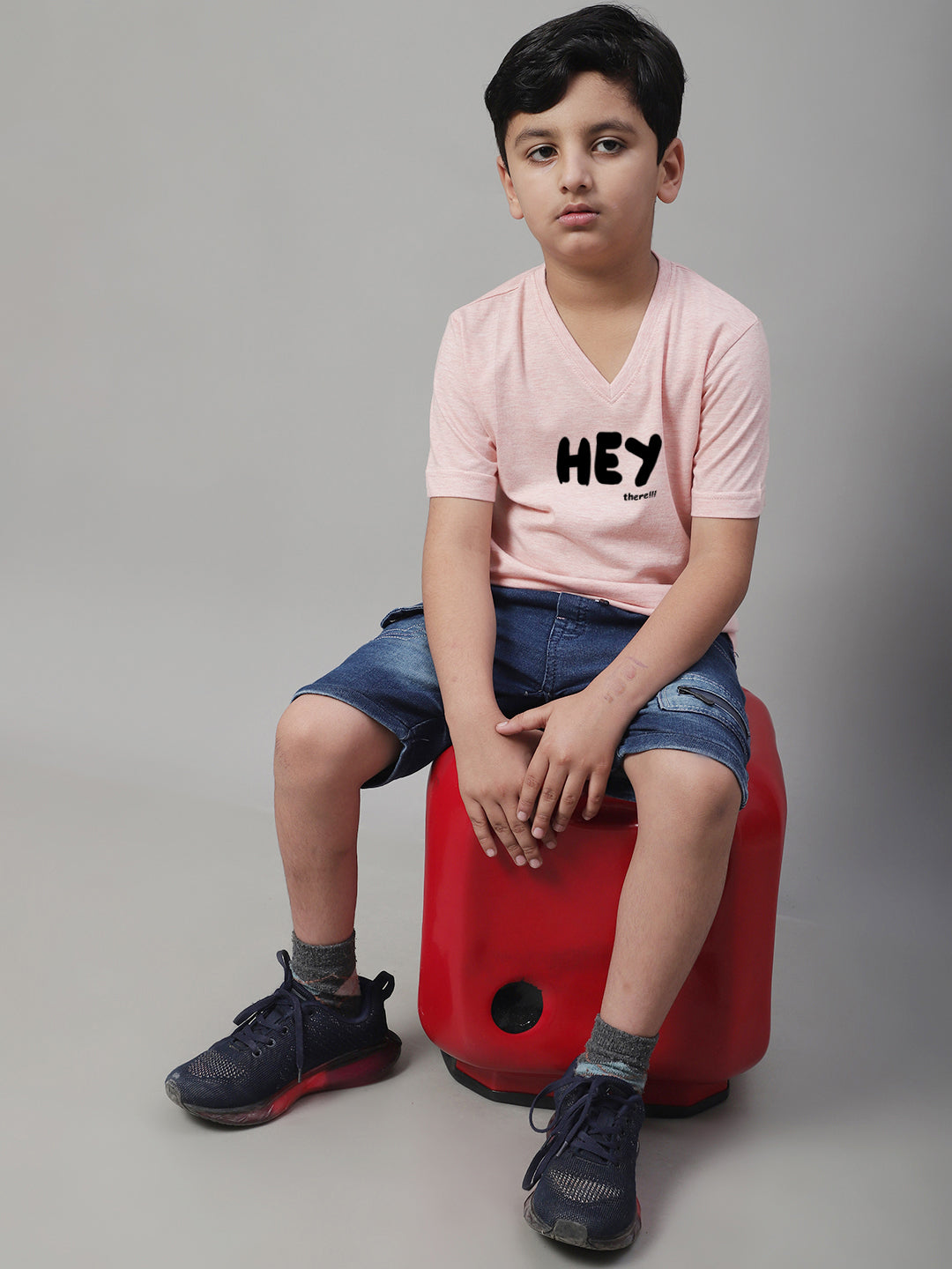 Boys Hey Half Sleeves Printed T-Shirt - Friskers