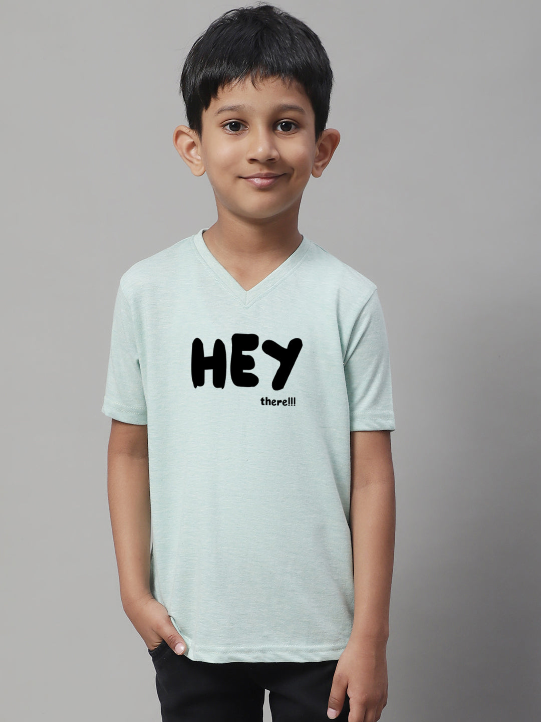 Boys Hey Half Sleeves Printed T-Shirt - Friskers