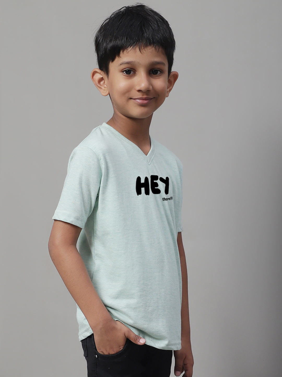 Boys Hey Half Sleeves Printed T-Shirt - Friskers