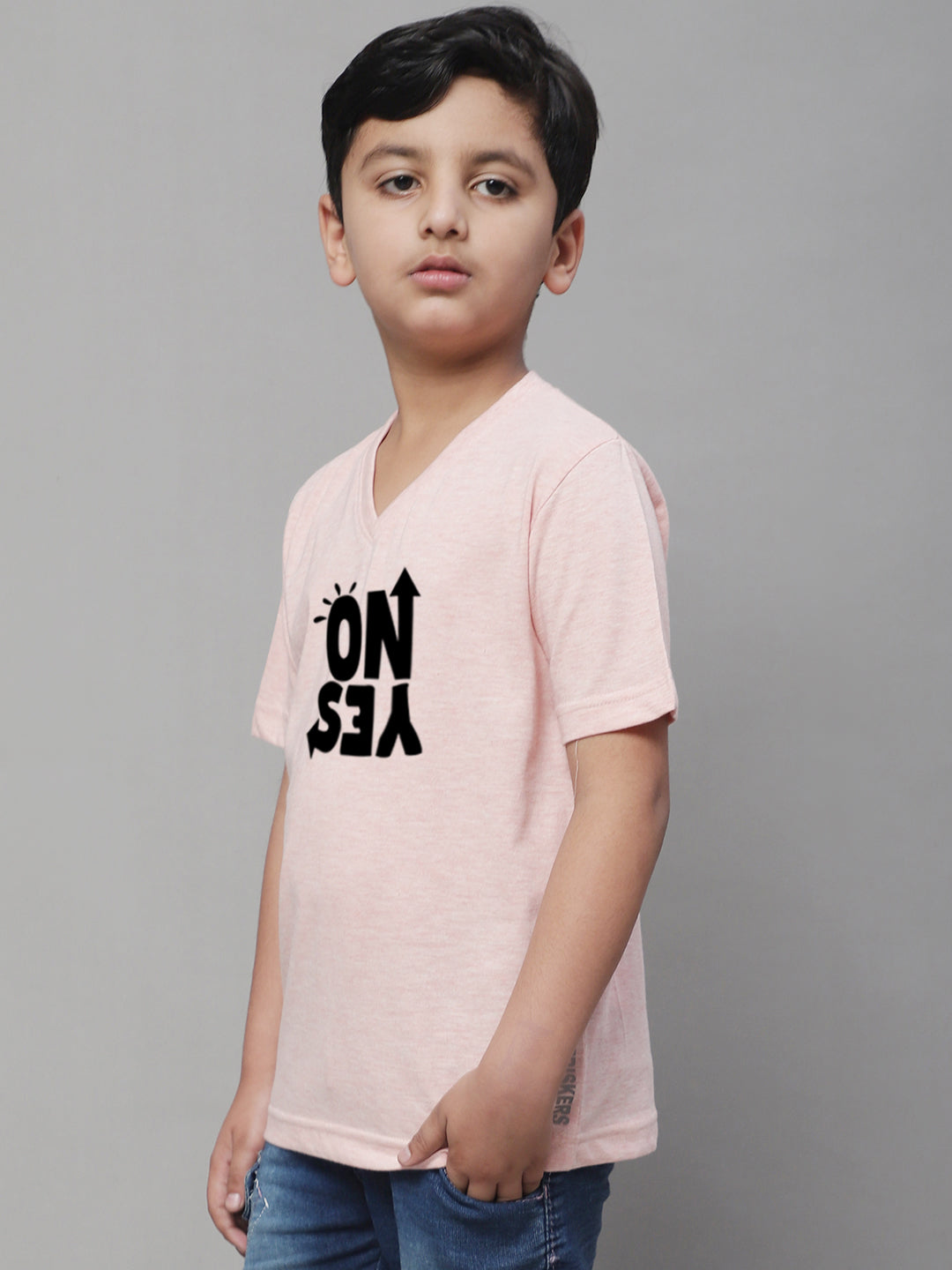 Boys No Yes Half Sleeves Printed T-Shirt - Friskers