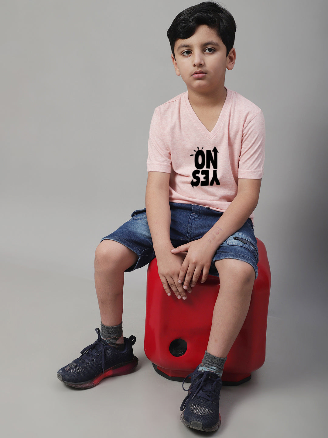 Boys No Yes Half Sleeves Printed T-Shirt - Friskers