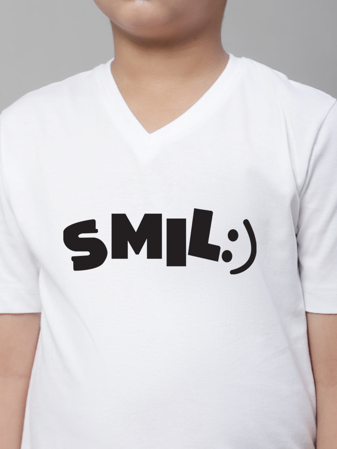 Boys Smile Half Sleeves Printed T-Shirt - Friskers