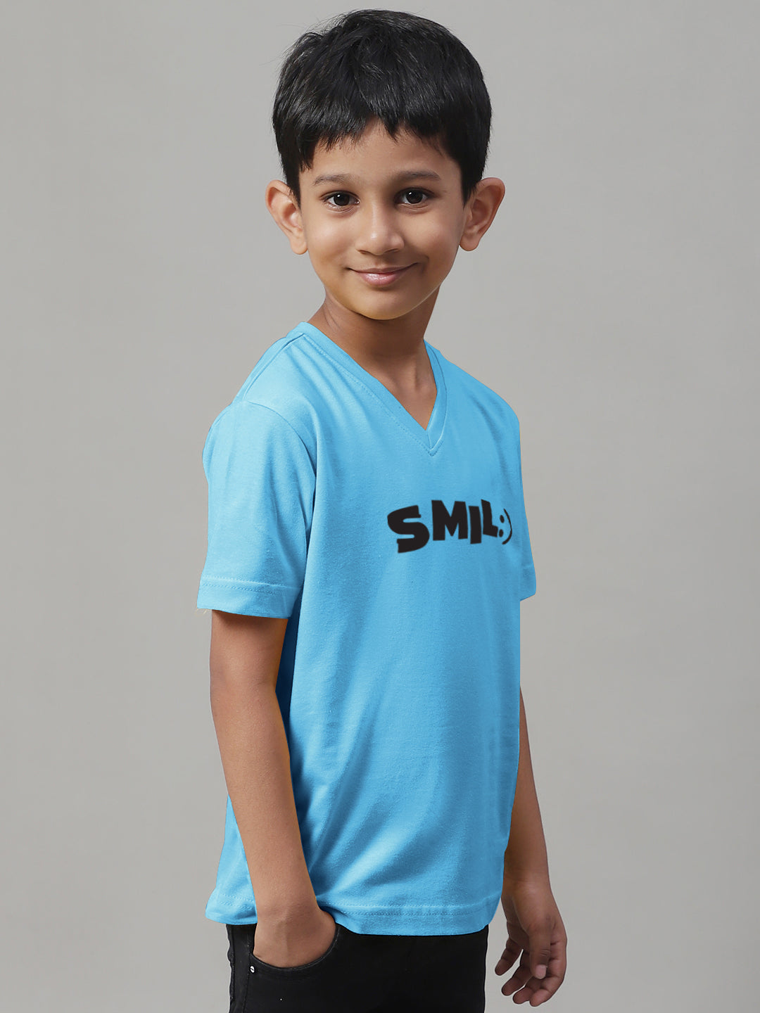 Boys Smile Half Sleeves Printed T-Shirt - Friskers