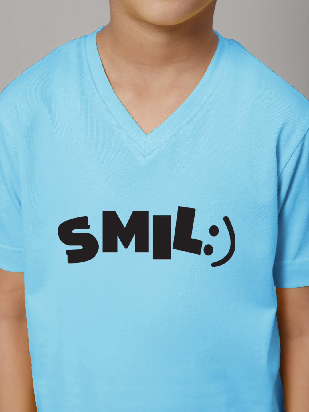 Boys Smile Half Sleeves Printed T-Shirt - Friskers