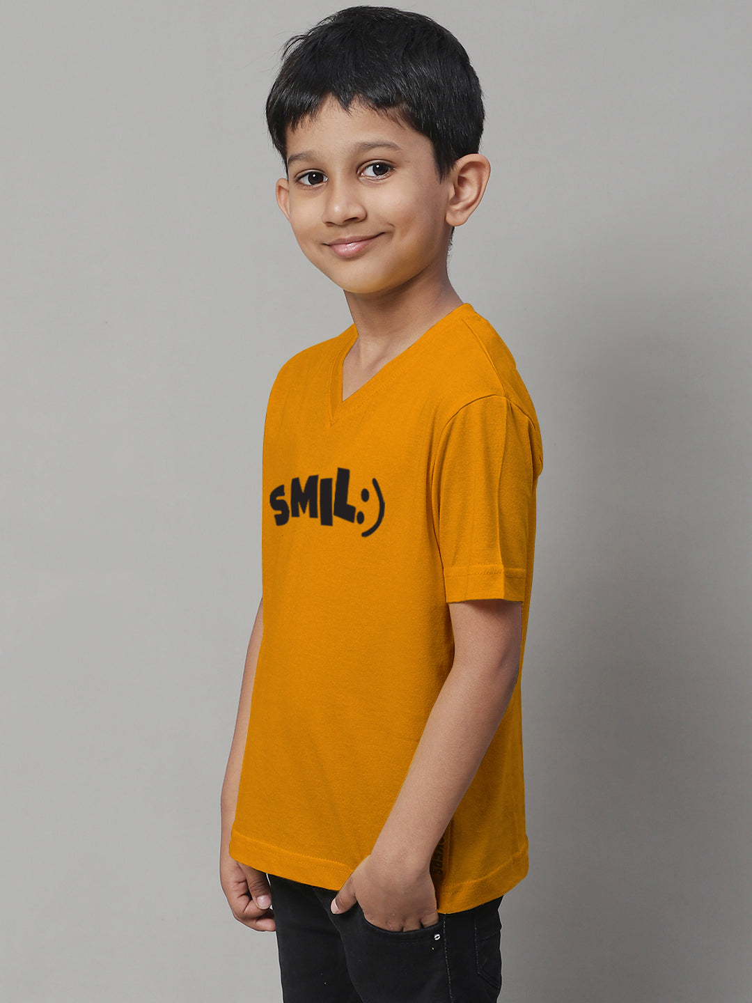 Boys Smile Half Sleeves Printed T-Shirt - Friskers