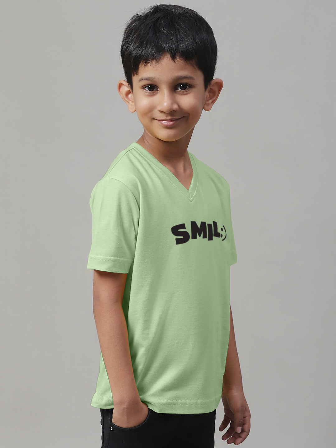 Boys Smile Half Sleeves Printed T-Shirt - Friskers