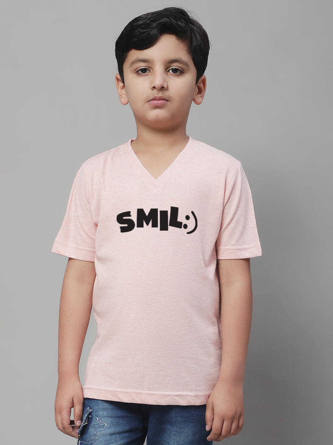 Boys Smile Half Sleeves Printed T-Shirt - Friskers