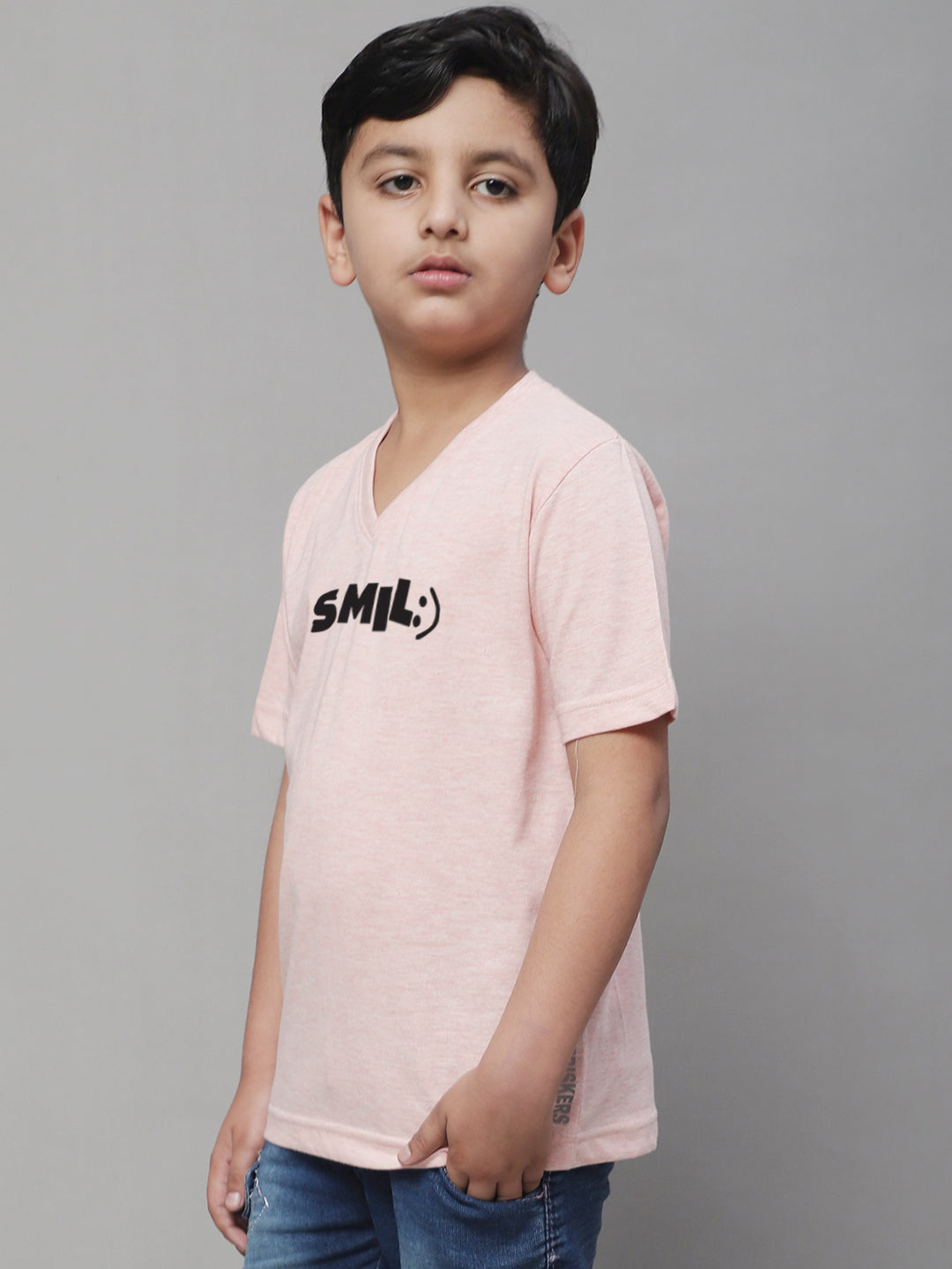 Boys Smile Half Sleeves Printed T-Shirt - Friskers