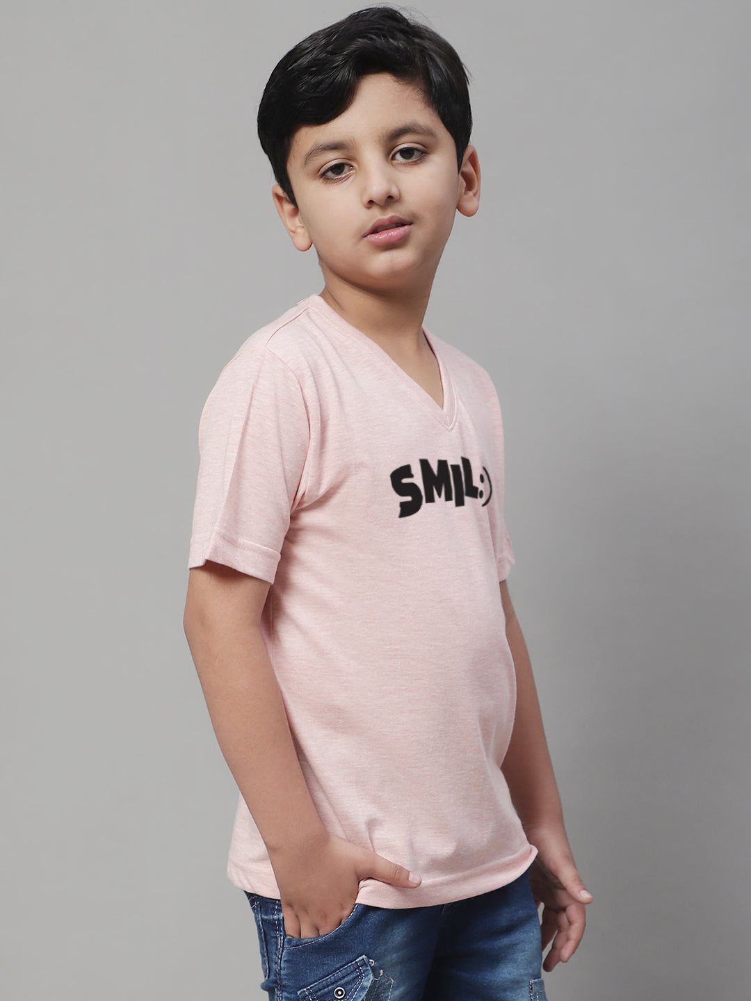 Boys Smile Half Sleeves Printed T-Shirt - Friskers