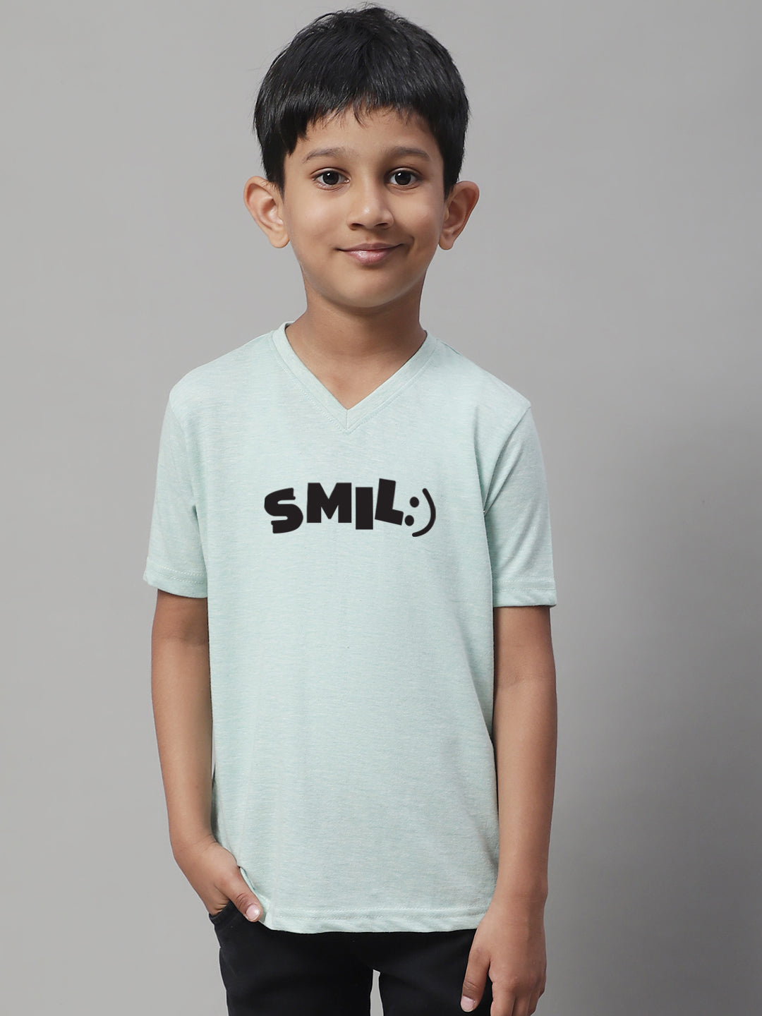 Boys Smile Half Sleeves Printed T-Shirt - Friskers