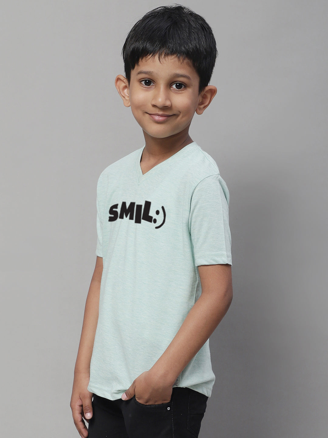 Boys Smile Half Sleeves Printed T-Shirt - Friskers