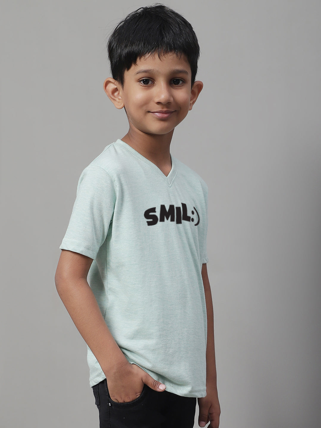 Boys Smile Half Sleeves Printed T-Shirt - Friskers