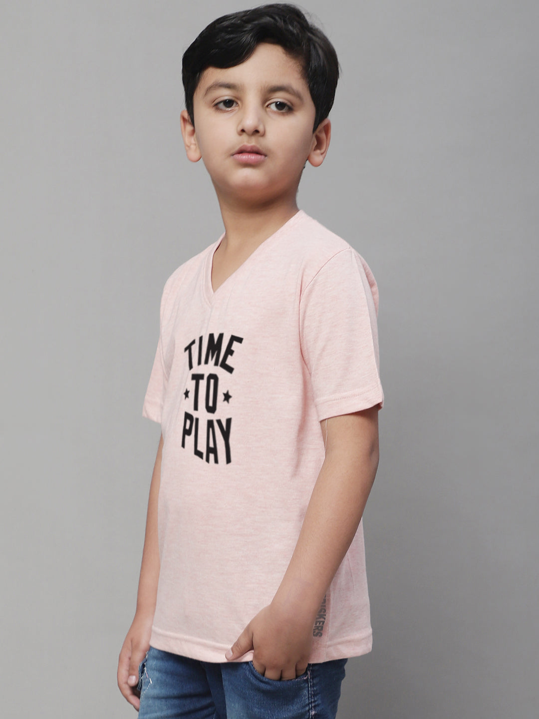 Boys Time To Play Half Sleeves Printed T-Shirt - Friskers