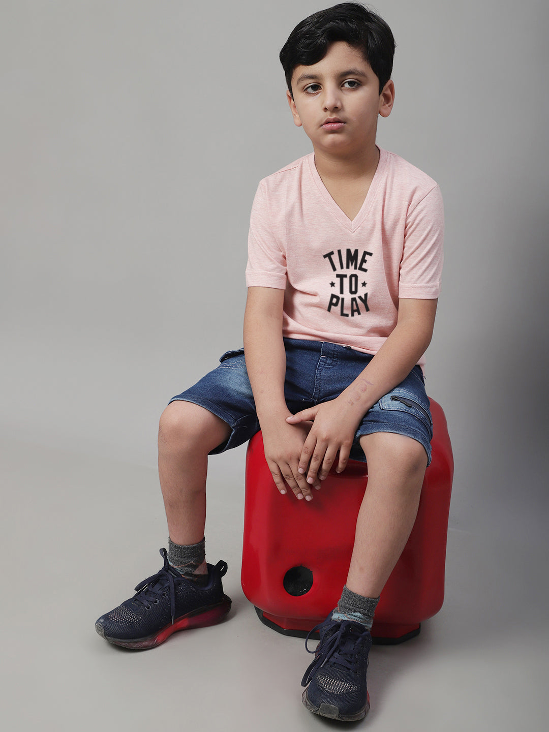 Boys Time To Play Half Sleeves Printed T-Shirt - Friskers