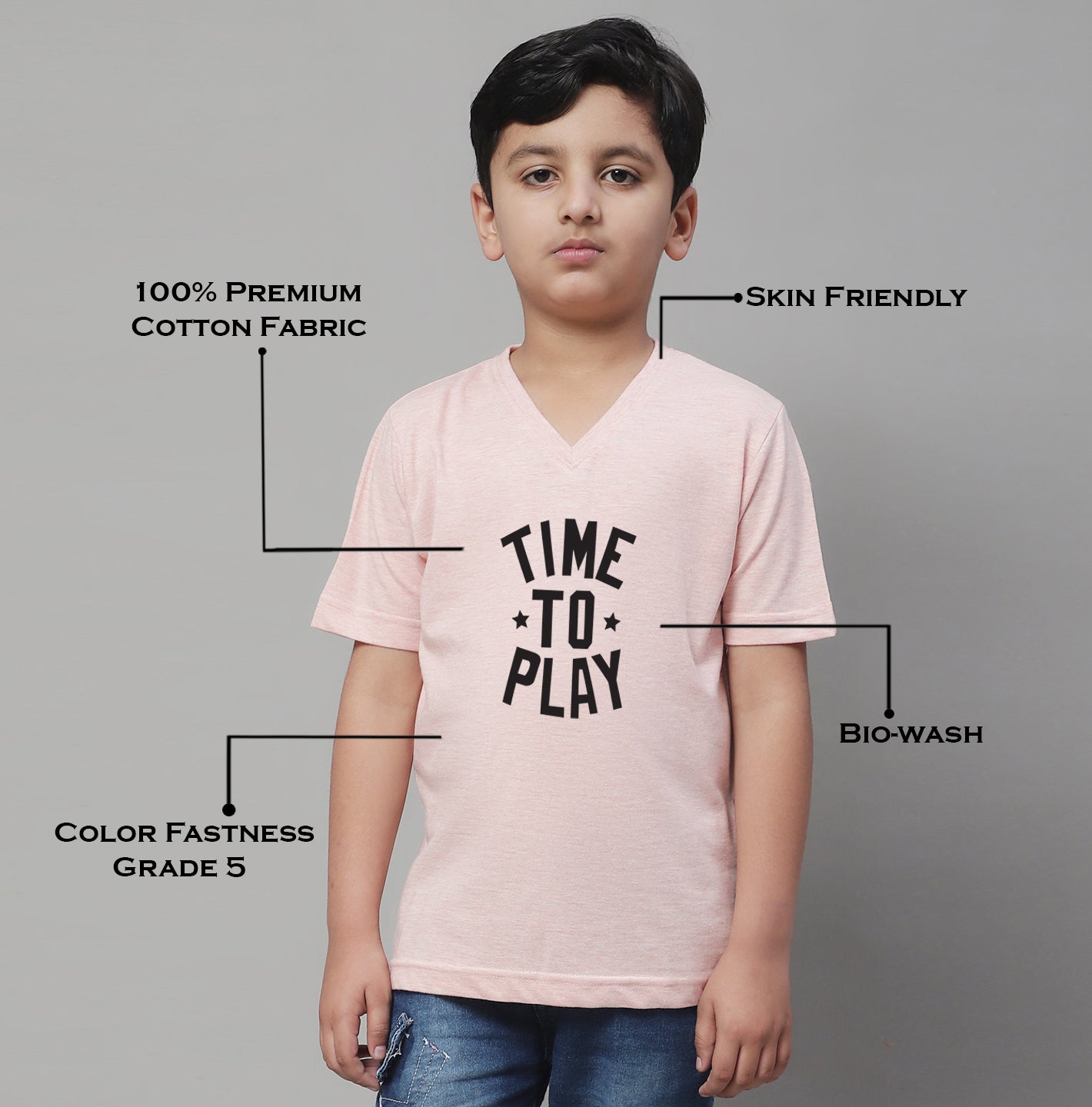 Boys Time To Play Half Sleeves Printed T-Shirt - Friskers