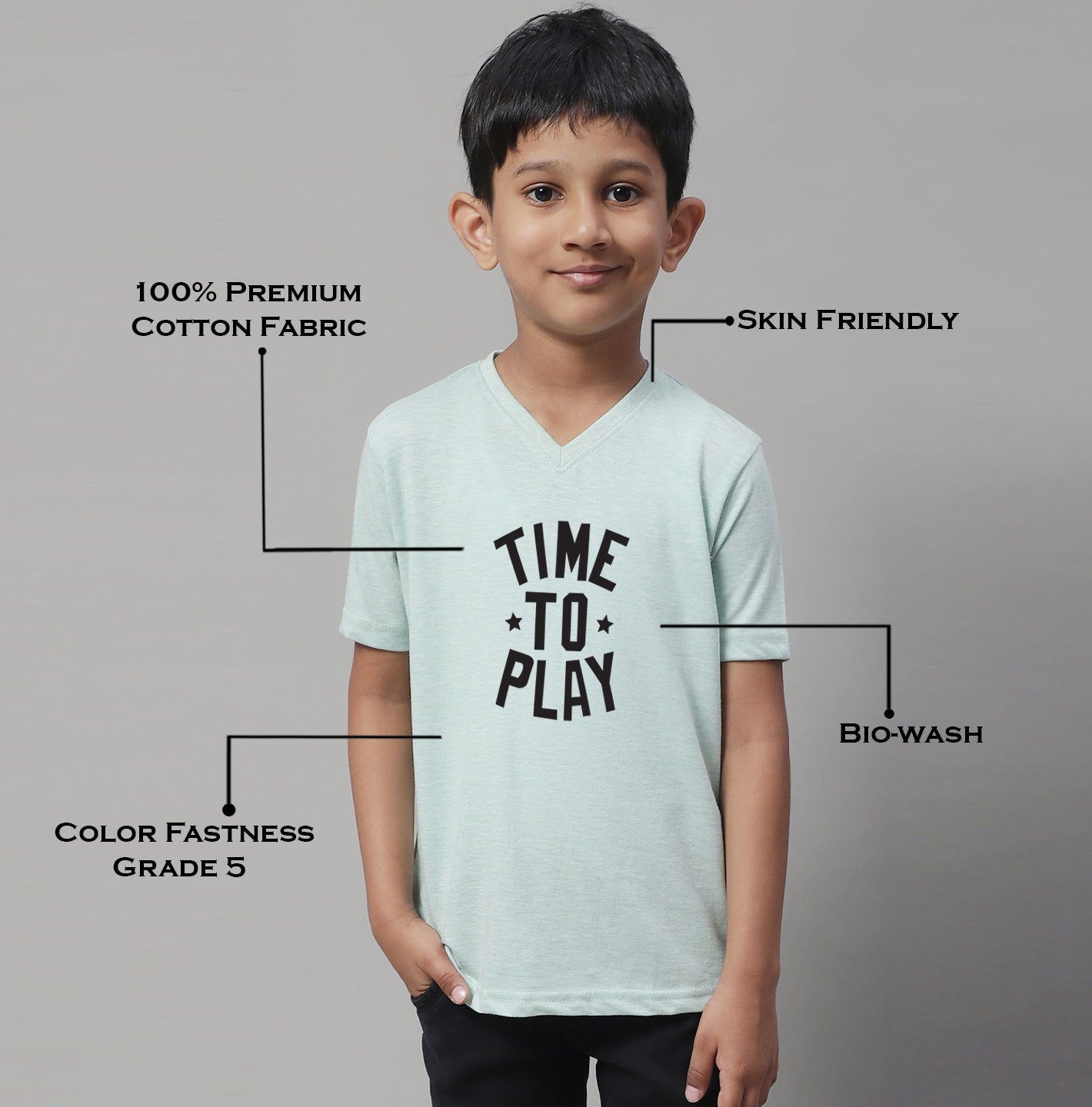 Boys Time To Play Half Sleeves Printed T-Shirt - Friskers