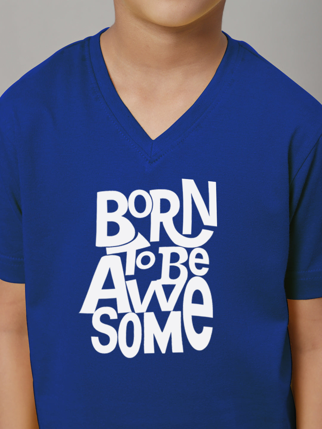 Boys Born To Be Awesome Half Sleeves Printed T-Shirt - Friskers